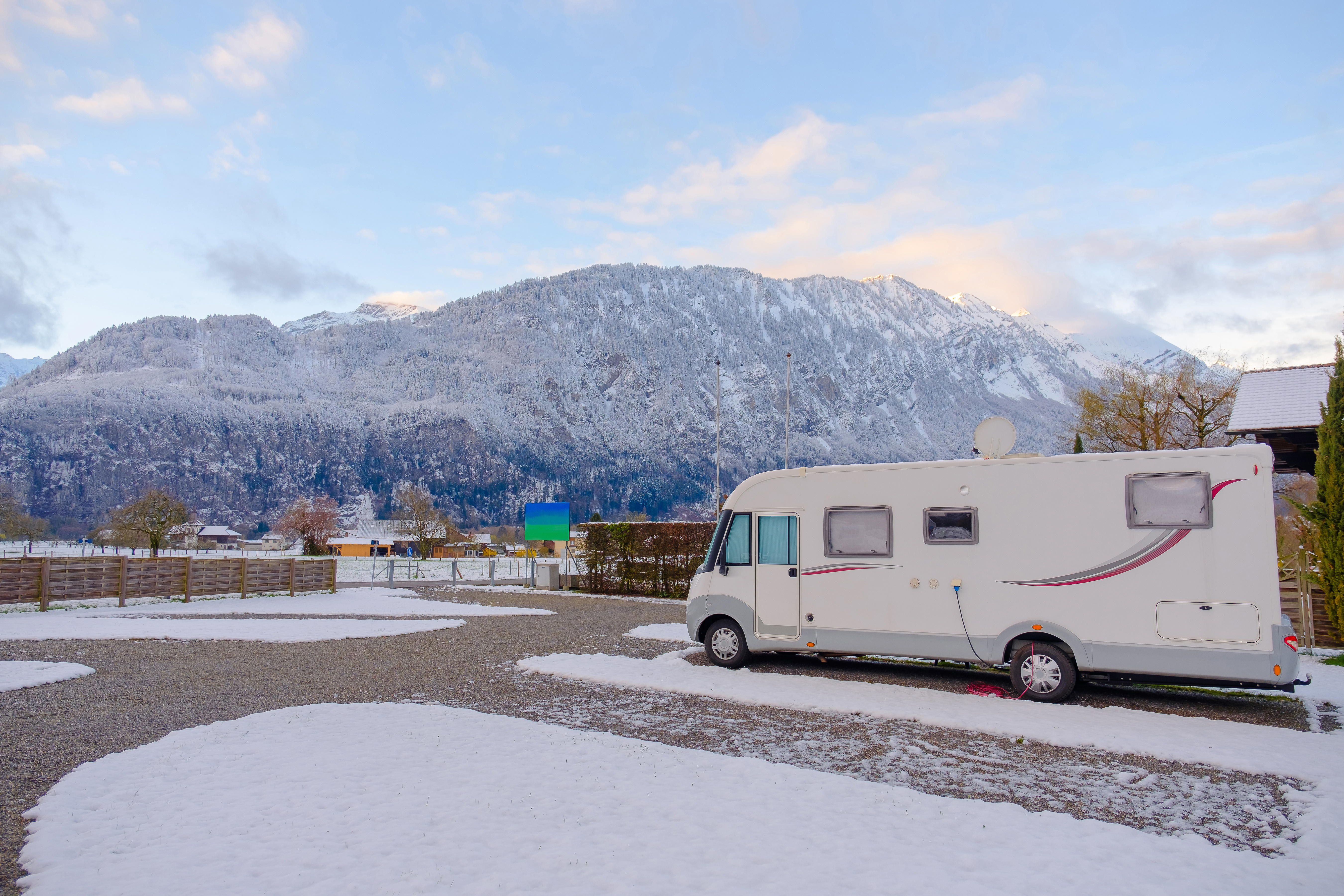 Motorhome car after snow.